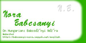 nora babcsanyi business card